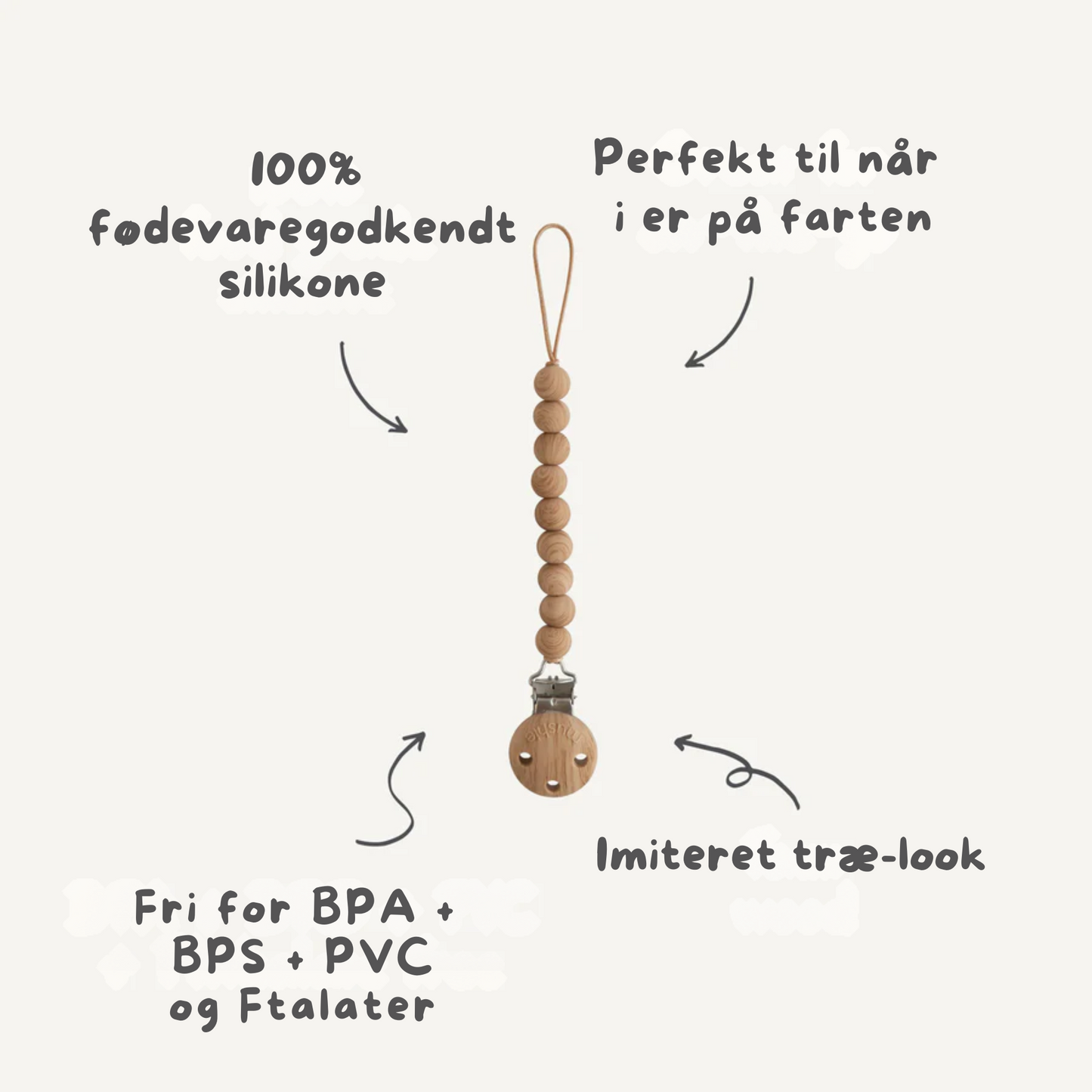 Mushie Suttekæde – Hera (100% Silikone) Stone