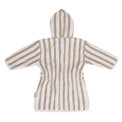 Jollein Badekåbe – Stribet Frotté, Olive Green (GOTS-certificeret)