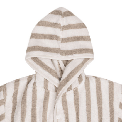 Jollein Badekåbe – Stribet Frotté, Olive Green (GOTS-certificeret)