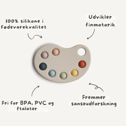 Mushie Malerpalette - Sanselegetøj i silikone