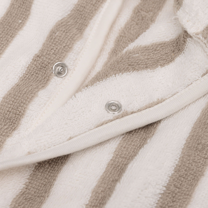 Jollein Badekåbe – Stribet Frotté, Olive Green (GOTS-certificeret)