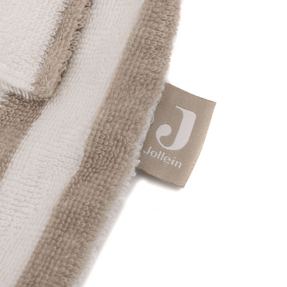 Jollein Badekåbe – Stribet Frotté, Olive Green (GOTS-certificeret)