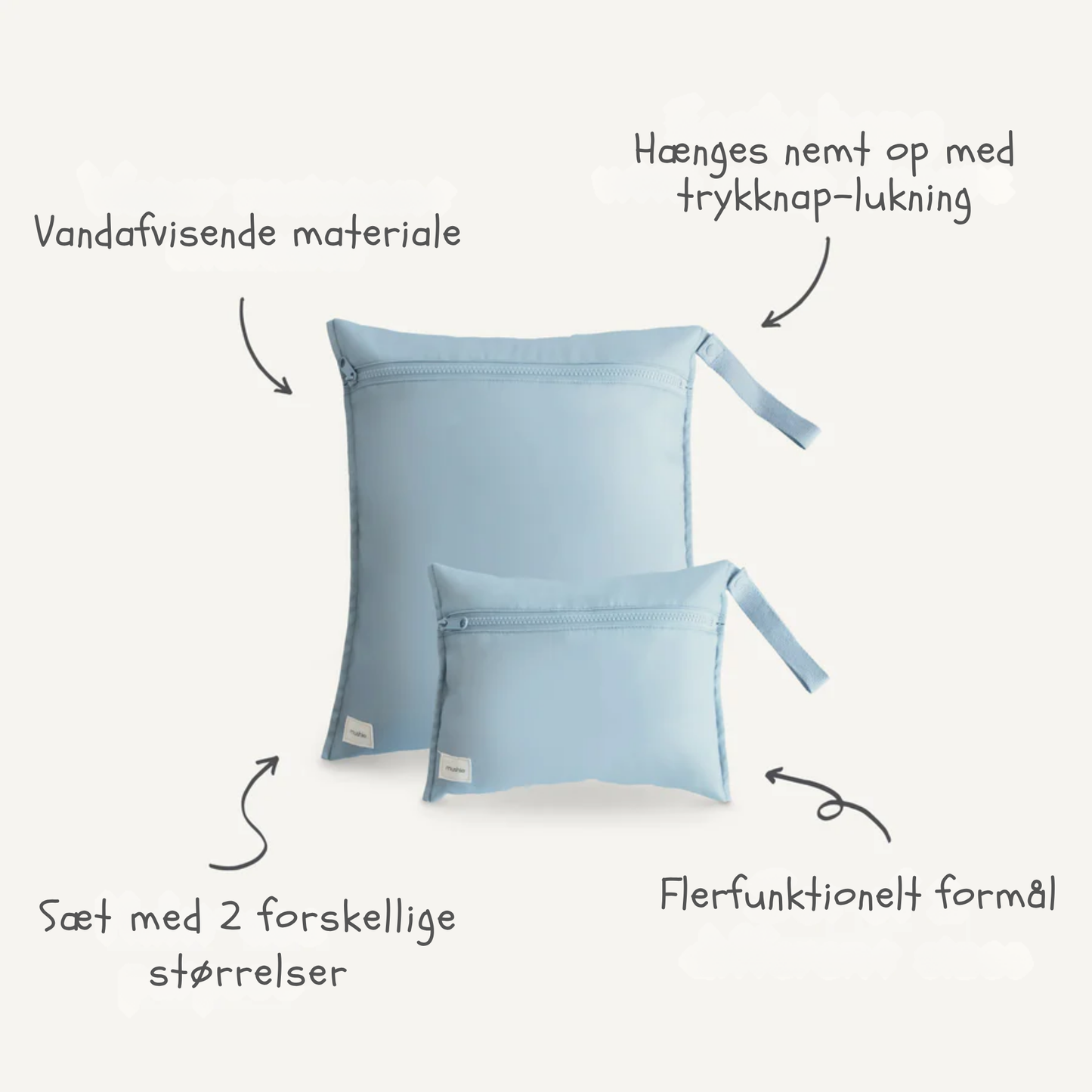Mushie Vandafvisende Opbevaringspose – Regnbue - 2 stk.