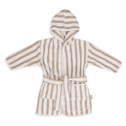 Jollein Badekåbe – Stribet Frotté, Olive Green (GOTS-certificeret)