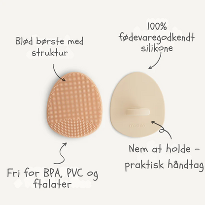 Mushie Babybørste 2-pak Blush/Shifting Sand