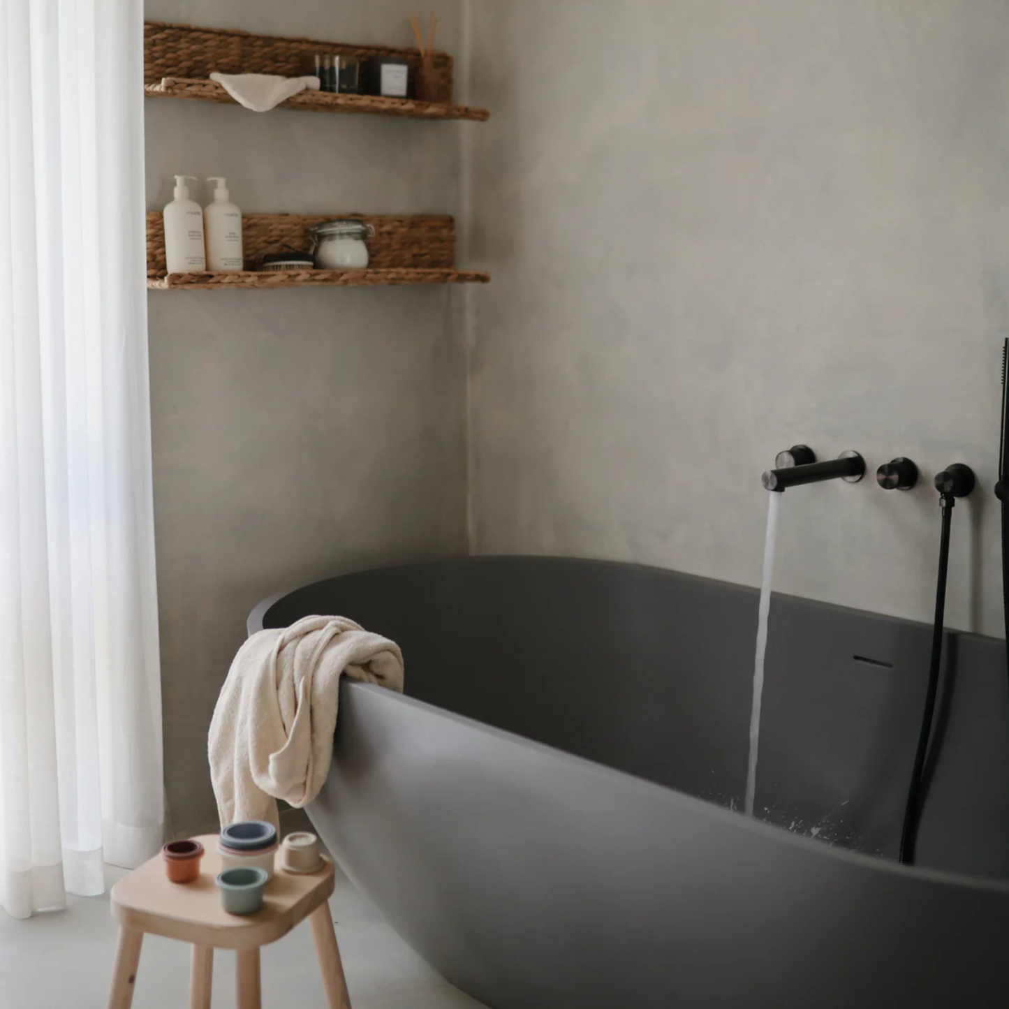 Mushie Hættehåndklæde (Økologisk bomuld) – Fog