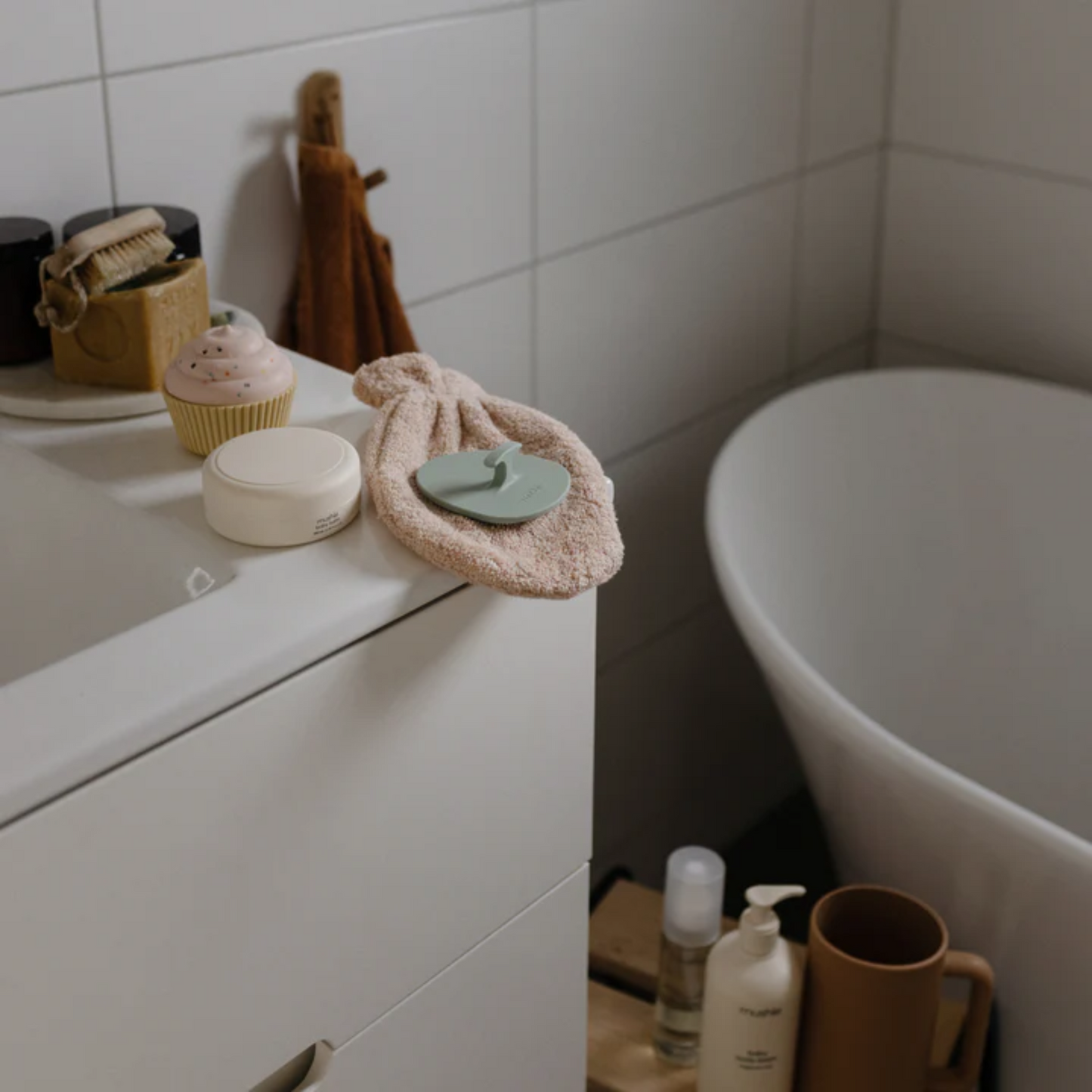 Mushie Babybørste 2-pak Blush/Shifting Sand