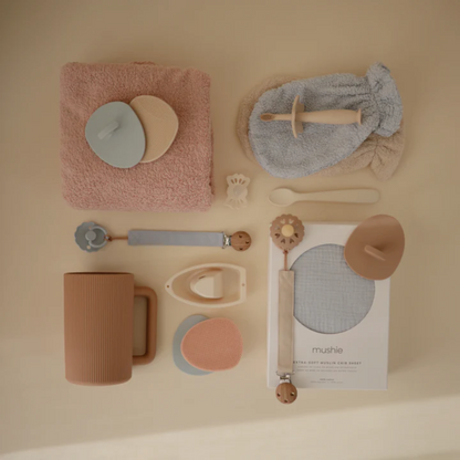 Mushie Babybørste 2-pak Blush/Shifting Sand